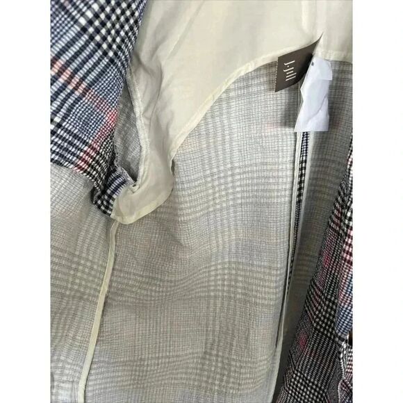 NWT J Jill Barley Relaxed Multi Blue Plaid Cotton Seersucker Boyfriend Blazer M - Picture 13 of 16